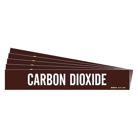 Brady Pipe Marker, White, Carbon Dioxide, PK5, 7338-1-PK 7338-1-PK