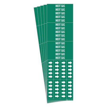 Brady Pipe Marker, Adhesive, White, Inert Gas, PK5, 7164-3C-PK 7164-3C-PK