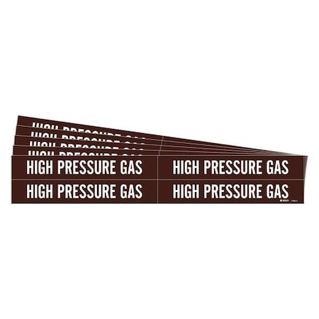 Brady Pipe Marker, White, High Pressure Gas, PK5, 7368-4-PK 7368-4-PK