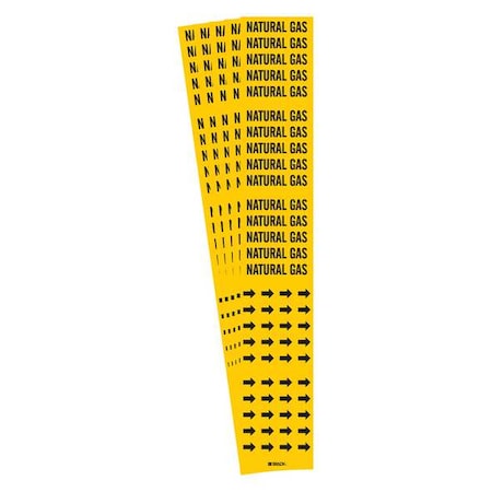 Brady Pipe Marker, Black, Natural Gas, PK5, 105806-PK 105806-PK