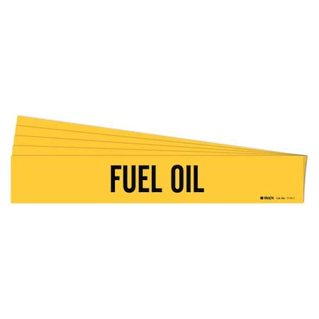 Brady Pipe Marker, Adhesive, Black, Fuel Oil, PK5, 7115-1-PK 7115-1-PK