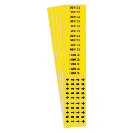 Brady Pipe Marker, Black, Engine Oil, PK5, 8786-3C-PK 8786-3C-PK