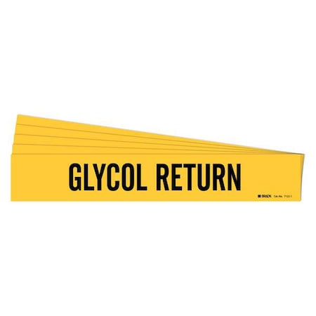 Brady Pipe Marker, Black, Glycol Return, PK5, 7122-1-PK 7122-1-PK