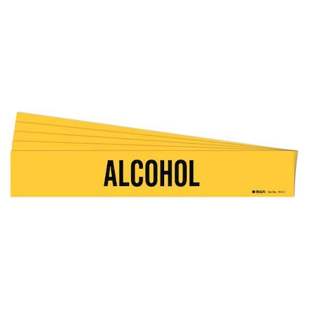 Brady Pipe Marker, Adhesive, Black, Alcohol, PK5, 7012-1-PK 7012-1-PK