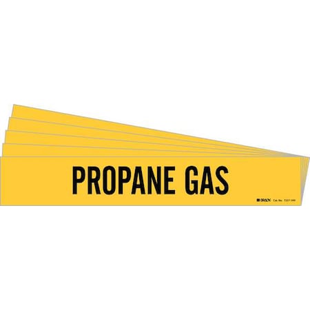Brady Pipe Marker, Black, Propane Gas, PK5, 7227-1HV-PK 7227-1HV-PK