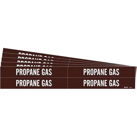 Brady Pipe Marker, White, Propane Gas, PK5, 7400-4-PK 7400-4-PK