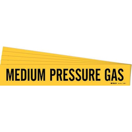 Brady Pipe Marker, Medium Pressure Gas, PK5, 7189-1-PK 7189-1-PK