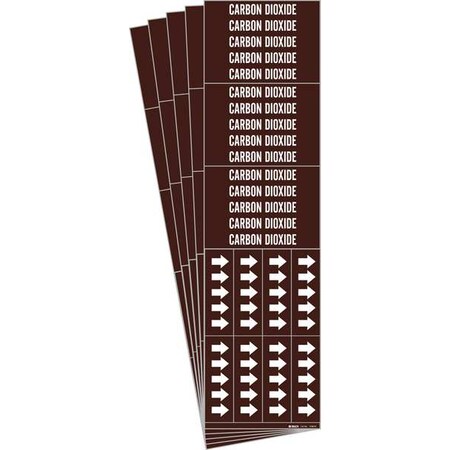Brady Pipe Marker, White, Carbon Dioxide, PK5, 7338-3C-PK 7338-3C-PK