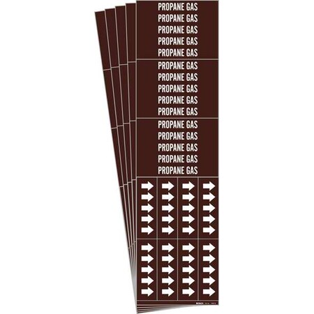 Brady Pipe Marker, White, Propane Gas, PK5, 7400-3C-PK 7400-3C-PK