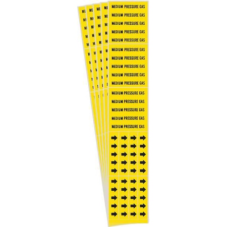Brady Pipe Marker, Medical Pressure Gas, PK5 7189-3C-PK