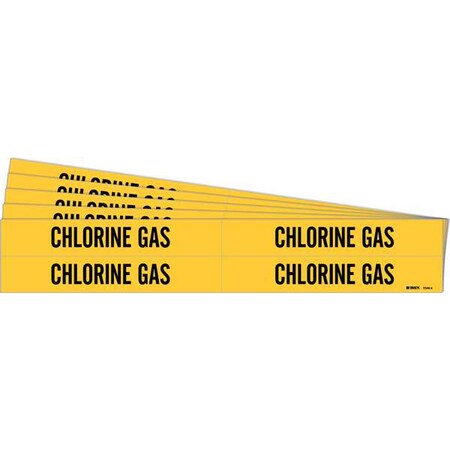 Brady Pipe Marker, Black, Chlorine Gas, PK5, 7049-4-PK 7049-4-PK