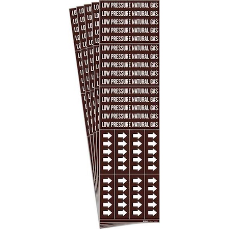 Brady Pipe Marker, Low Pressure Natural Gas, PK5, 7387-3C-PK 7387-3C-PK
