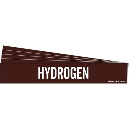Brady Pipe Marker, Adhesive, White, Hydrogen, PK5, 7382-1HV-PK 7382-1HV-PK