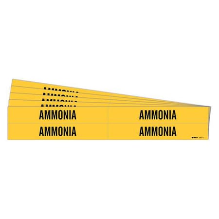Brady Pipe Marker, Adhesive, Black, Ammonia, PK5, 7014-4-PK 7014-4-PK