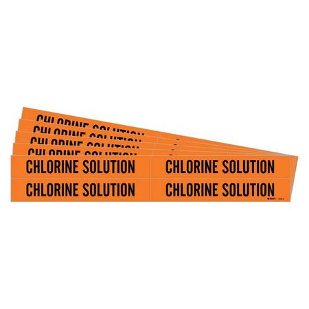Brady Pipe Marker, Black, Chlorine Solution, PK5, 7345-4-PK 7345-4-PK