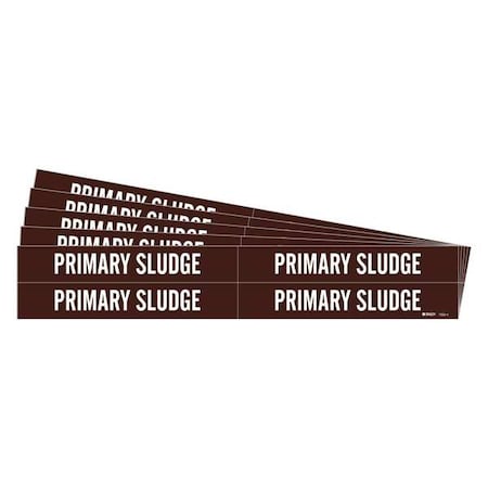 Brady Pipe Marker, White, Primary Sludge, PK5, 7222-4-PK 7222-4-PK