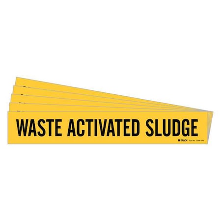 Brady Pipe Marker, Waste Activated Sludge, PK5, 7300-1HV-PK 7300-1HV-PK