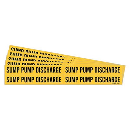 Brady Pipe Marker, Sump Pump Discharge, PK5, 7280-4-PK 7280-4-PK