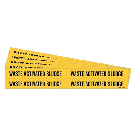 Brady Pipe Marker, Waste Activated Sludge, PK5, 7300-4-PK 7300-4-PK
