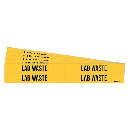 Brady Pipe Marker, Adhesive, Black, Lab Waste, PK5, 8793-4-PK 8793-4-PK