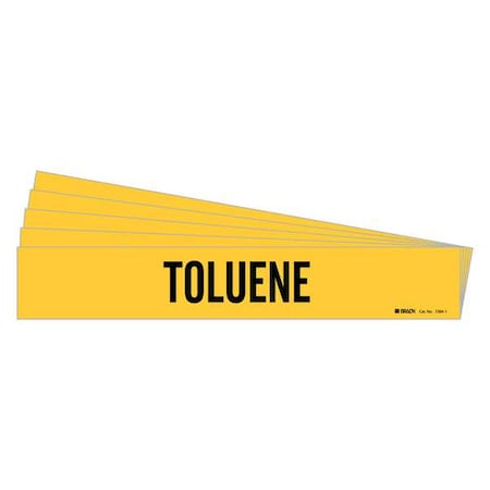 Brady Pipe Marker, Adhesive, Black, Toluene, PK5, 7284-1-PK 7284-1-PK