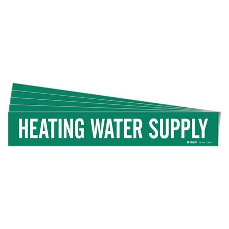 Brady Pipe Marker, Heating Water Supply, PK5 7366-1-PK