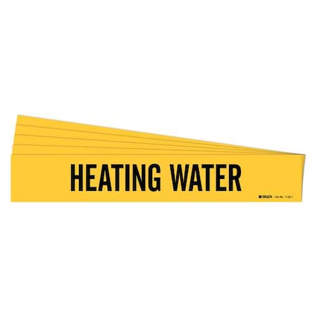 Brady Pipe Marker, Heating Water, PK5 7128-1-PK