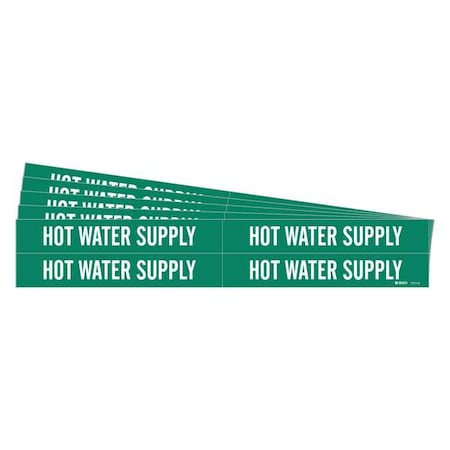Brady Pipe Marker, Hot Water Supply, PK5 7377-4-PK