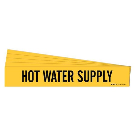 Brady Pipe Marker, Hot Water Supply, PK5, 7149-1-PK 7149-1-PK