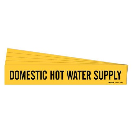 Brady Pipe Marker, Domestic Hot Water Sup., PK5 7089-1-PK