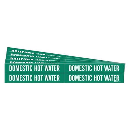 Brady Pipe Marker, Domestic Hot Water, PK5 7350-4-PK
