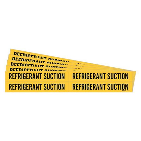 Brady Pipe Marker, Blck, Refrigerant Suction, PK5, 7236-4-PK 7236-4-PK