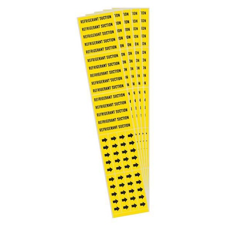 Brady Pipe Marker, Blck, Refrigerant Suction, PK5, 7236-3C-PK 7236-3C-PK