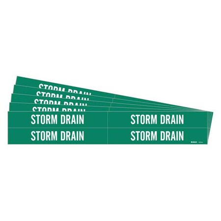 Brady Pipe Marker, White, Storm Drain, PK5 7273-4-PK