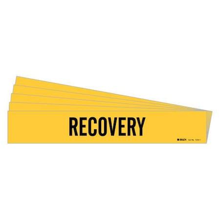Brady Pipe Marker, Adhesive, Black, Recovery, PK5, 7233-1-PK 7233-1-PK