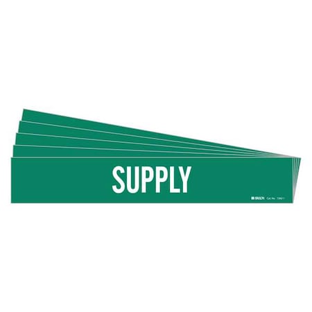 Brady Pipe Marker, Adhesive, White, Supply, PK5, 7282-1-PK 7282-1-PK