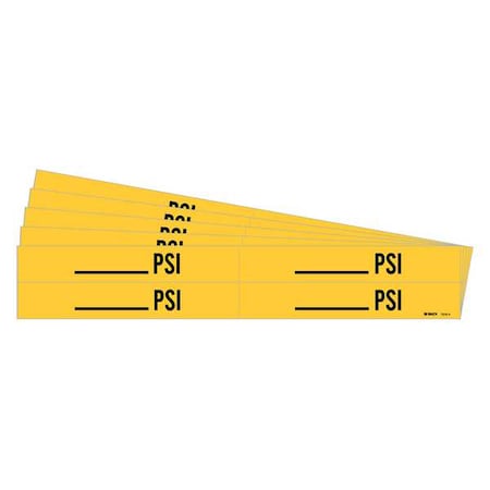 Brady Pipe Marker, Adhesive, Black, PSI, PK5, 7310-4-PK 7310-4-PK
