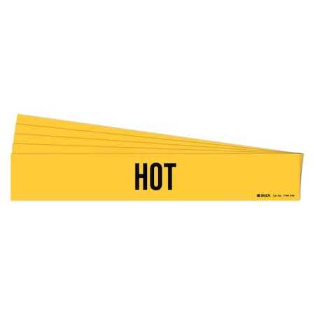 Brady Pipe Marker, Adhesive, Black, Hot, PK5, 7144-1HV-PK 7144-1HV-PK