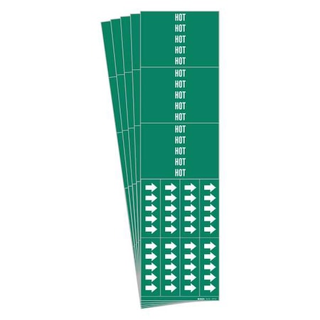 Brady Pipe Marker, Adhesive, White, Hot, PK5, 7372-3C-PK 7372-3C-PK