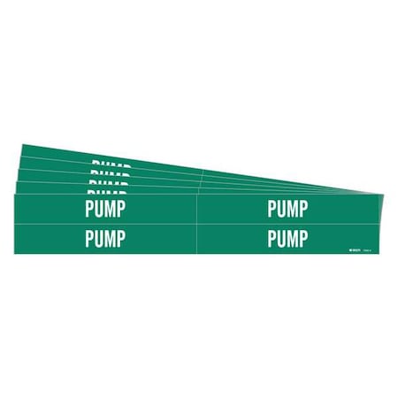Brady Pipe Marker, Adhesive, White, Pump, PK5, 7402-4-PK 7402-4-PK