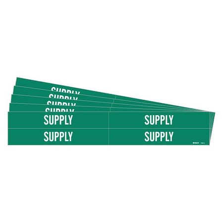 Brady Pipe Marker, Adhesive, White, Supply, PK5, 7282-4-PK 7282-4-PK
