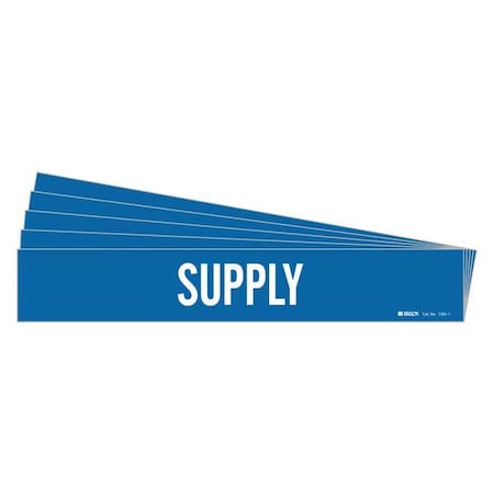 Brady Pipe Marker, Adhesive, White, Supply, PK5, 7281-1-PK 7281-1-PK