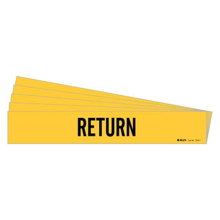 Brady Pipe Marker, Adhesive, Black, Return, PK5, 7244-1-PK 7244-1-PK