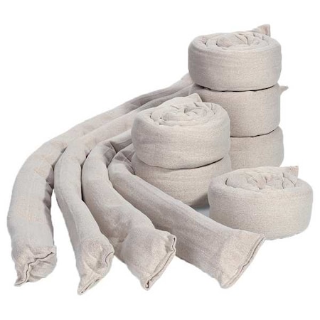 Pig Sorbent Sock, 2 5/8 gal, 3 in x 38 in, Water, Tan, 10 PK WTR019-TN