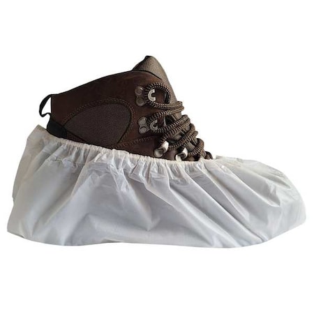 International Enviroguard Disposable Shoe Covers, CPE, White, Slip Resistant Sole: Yes , Universal 3607