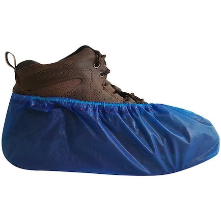International Enviroguard Disposable Shoe Covers, CPE, Blue, Slip Resistant Sole: Yes , Universal 3607B