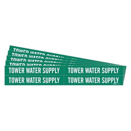 BRADY Pipe Marker, Tower Water Supply, PK5, 7287-4-PK 7287-4-PK