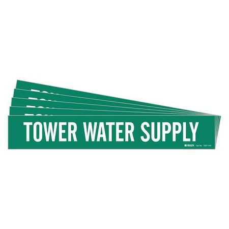 Brady Pipe Marker, Tower Water Supply, PK5, 7287-1HV-PK 7287-1HV-PK