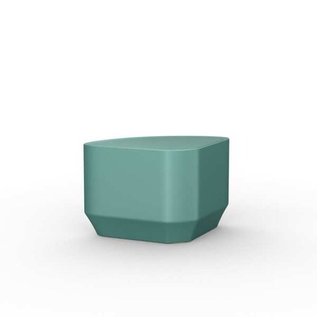 Cortech Rectangle End Table, 27 in W, 19 in L, 16 1/2 in H, Polyethylene, Aqua 484AQ