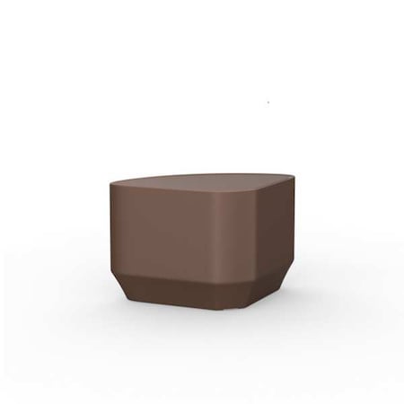 Cortech Rectangle End Table, 27 in W, 19 in L, 16 1/2 in H, Polyethylene, Brown 484BN
